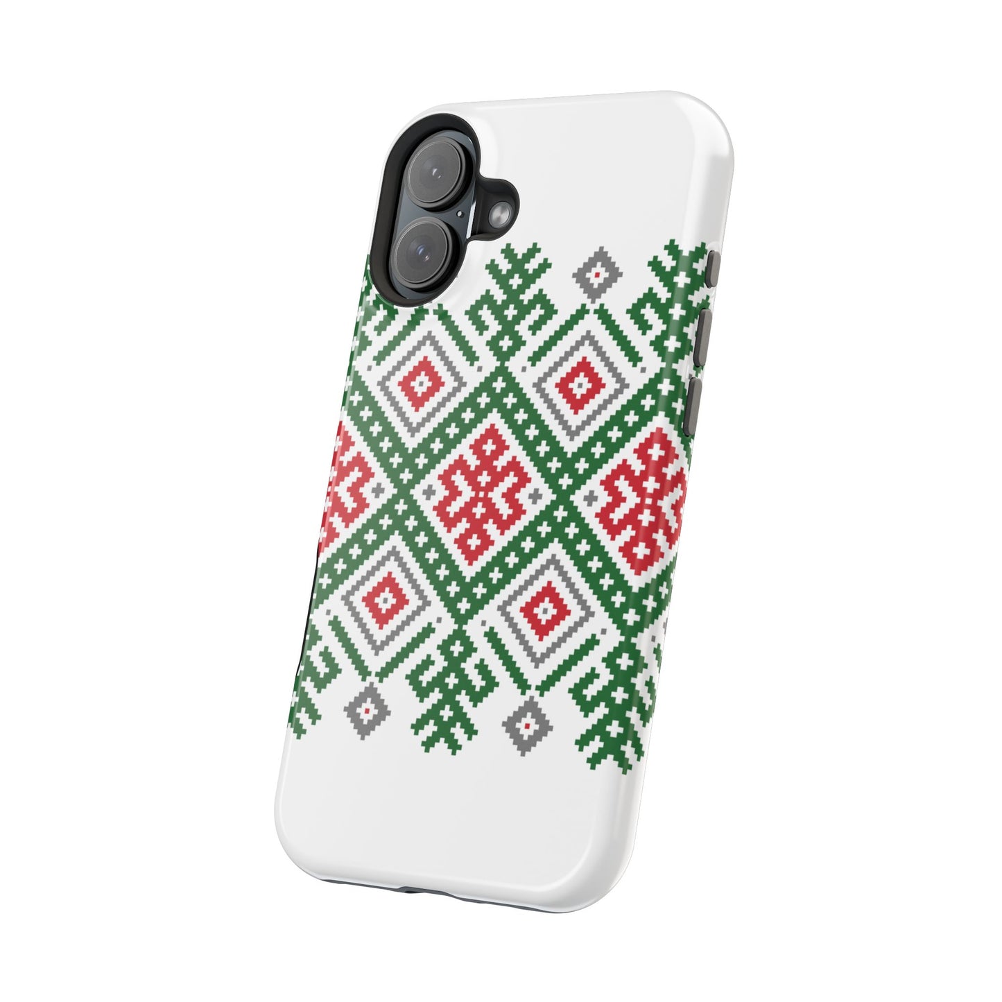 Red white Green and Black  Geometric Design Iphone Magnetic Tough Case