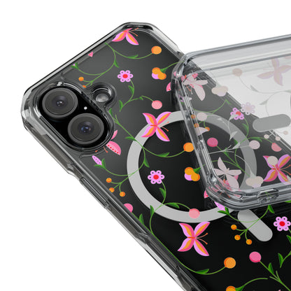 Pink Floral Garden  MagSafe Clear Phone Case
