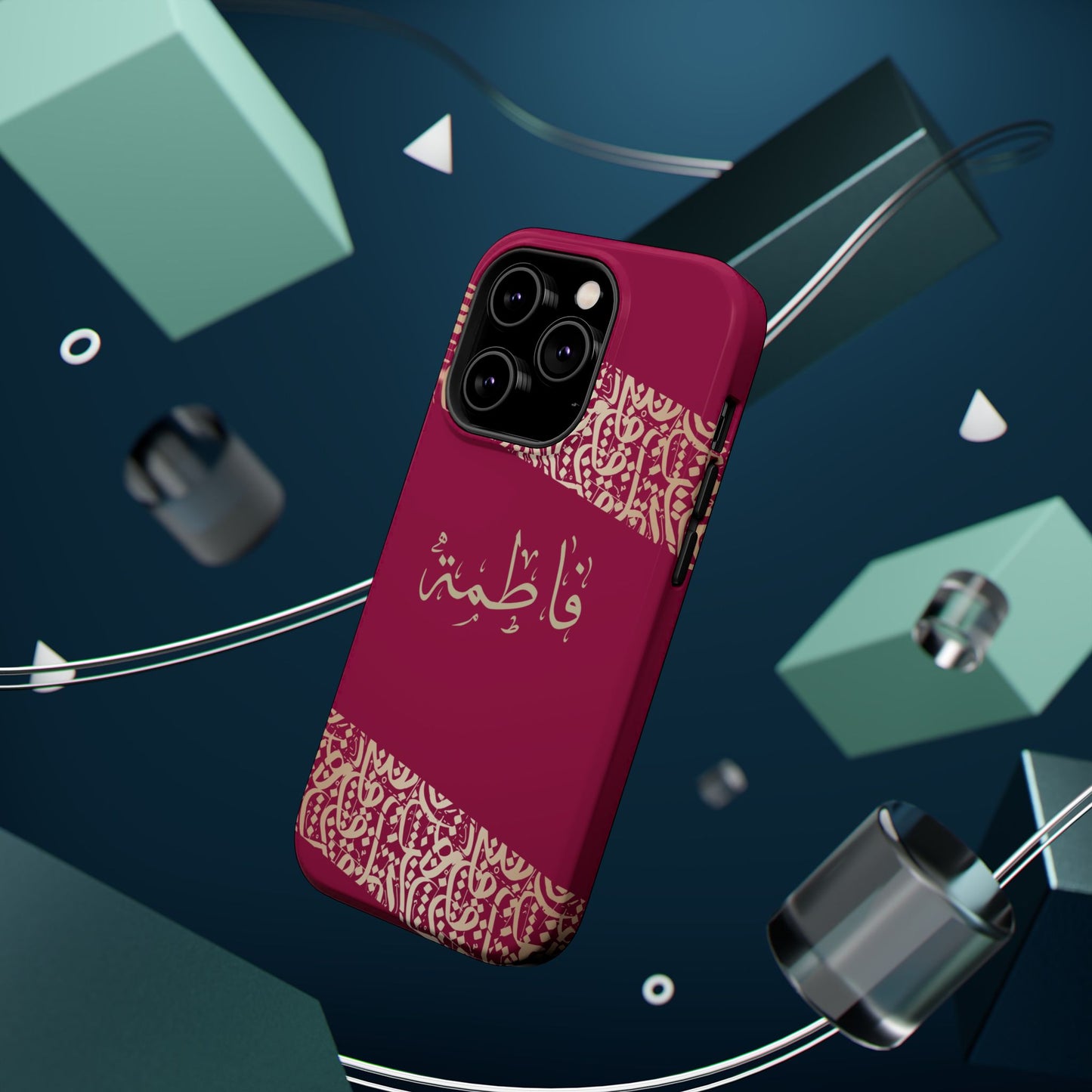 Personalized Arabic Calligraphy - Iphone Magnetic Impact-Resistant Phone Case - Pink and Gold Design