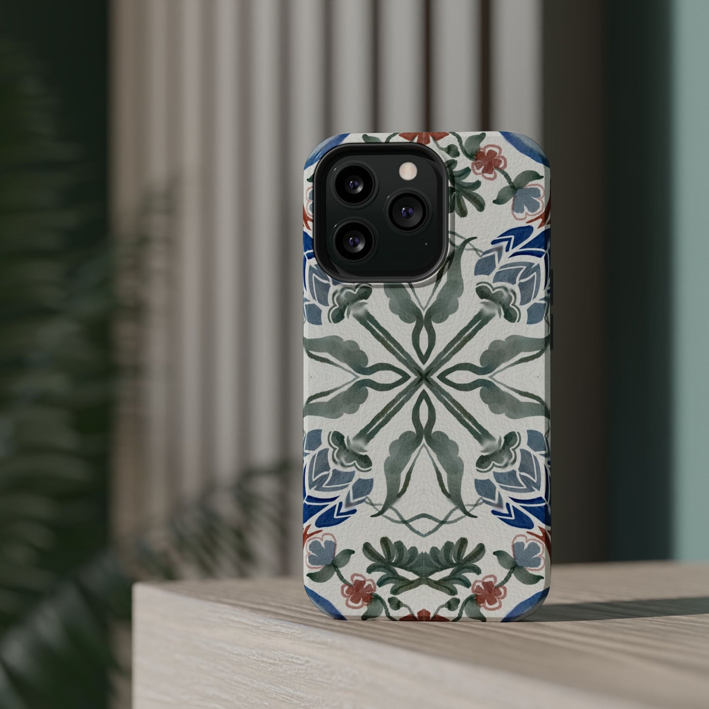Blue flowers Iphone Magnetic Tough Cases