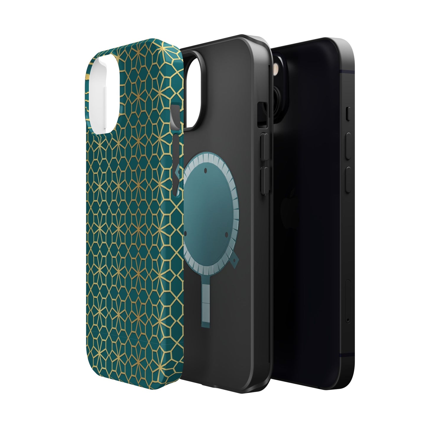 Gold and Green Flower Design - Iphone Magnetic Tough Case