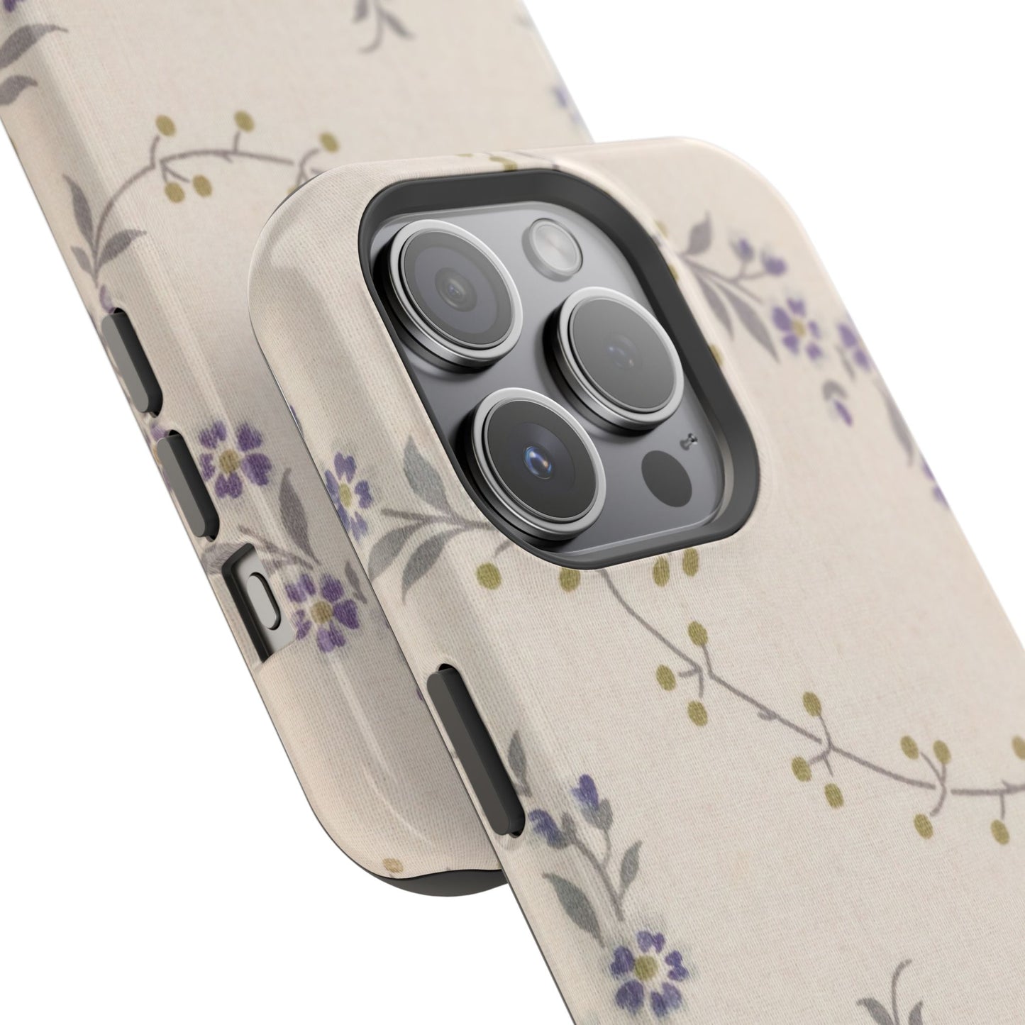 Purple Floral Design - Iphone Magnetic Tough Case