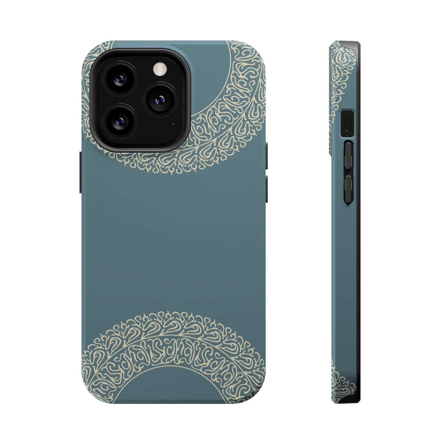 Beige geometric circle  Design - Iphone Magnetic Tough Case