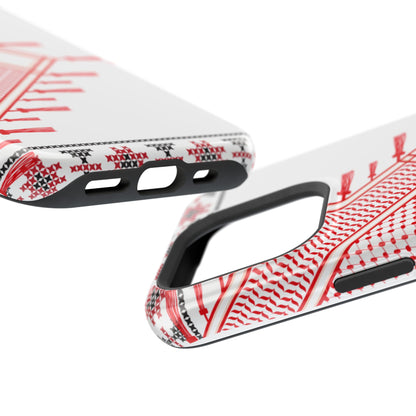 Red and White Hattah Design Iphone Magnetic Tough Case