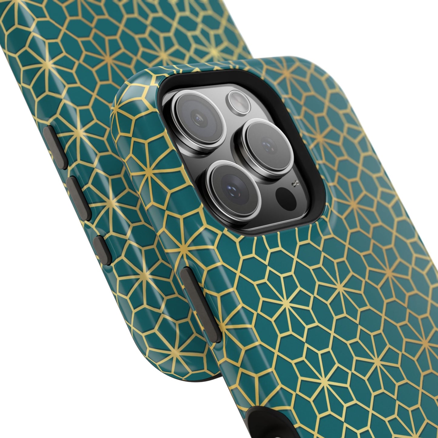 Gold and Green Flower Design - Iphone Magnetic Tough Case