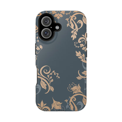 Gold flowers Iphone Magnetic Tough Cases