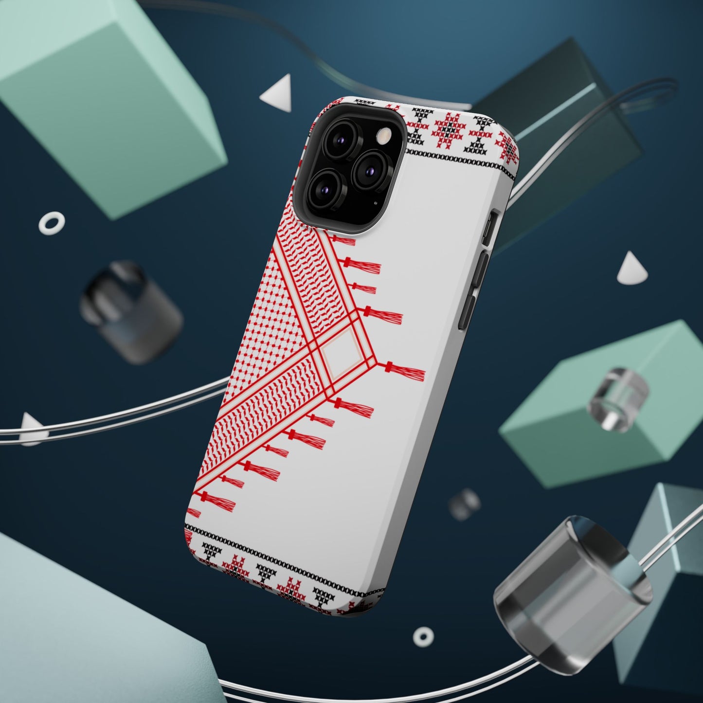Red and White Hattah Design Iphone Magnetic Tough Case