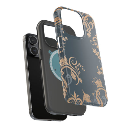 Gold flowers Iphone Magnetic Tough Cases