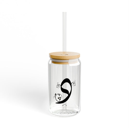 Arabic Letter “Dal”  "د" Monogram Sipper Glass, 16oz | Eco-Friendly Beverage Container | Perfect for Home, picnics, Gifts, and Parties