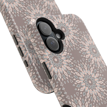 Beige Floral Design - Iphone Magnetic Tough Case
