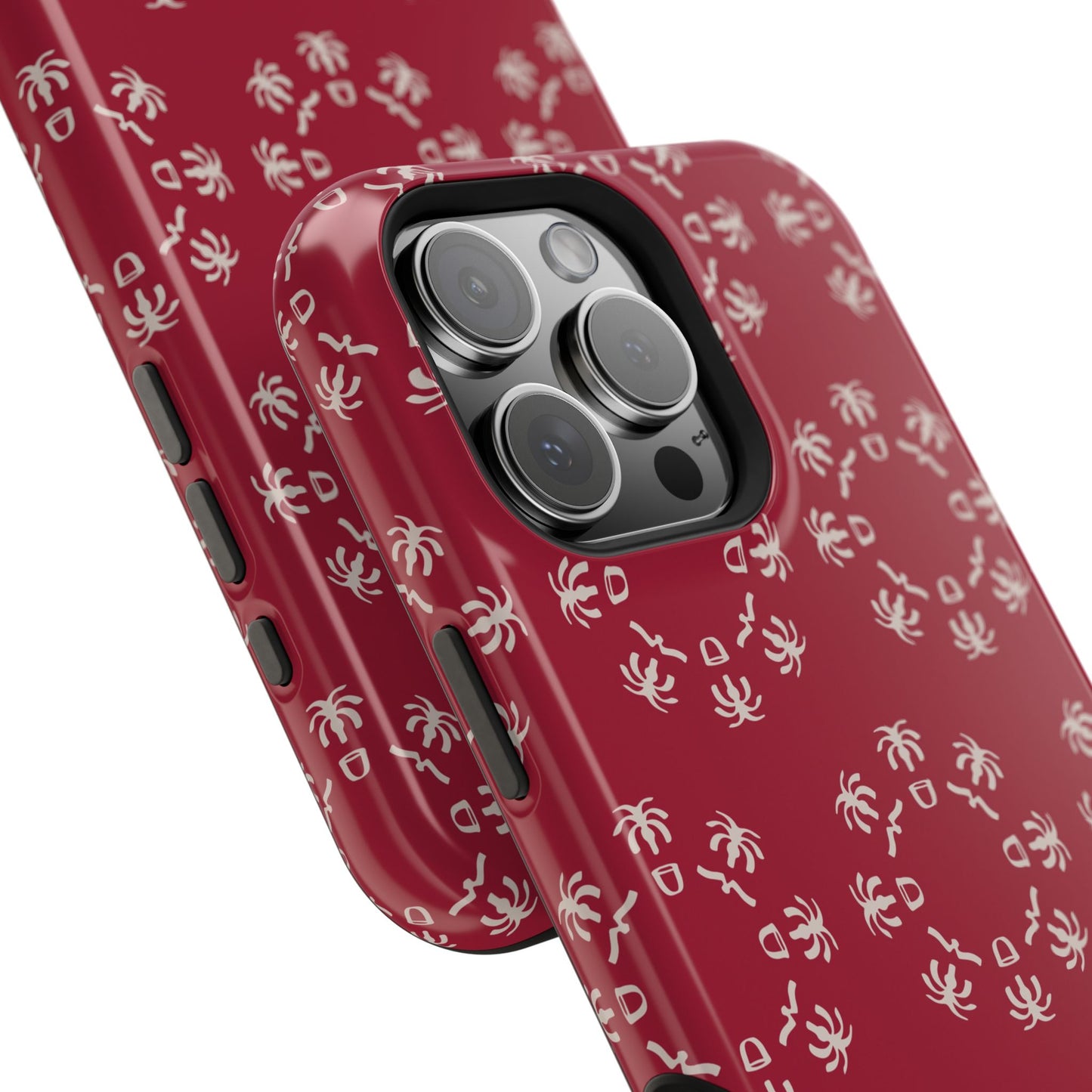 Palm Trees and coffee cups Geometric circle  Design - Iphone Magnetic Tough Case
