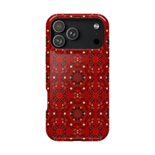 Red geometric   Design - Iphone Magnetic Tough Case