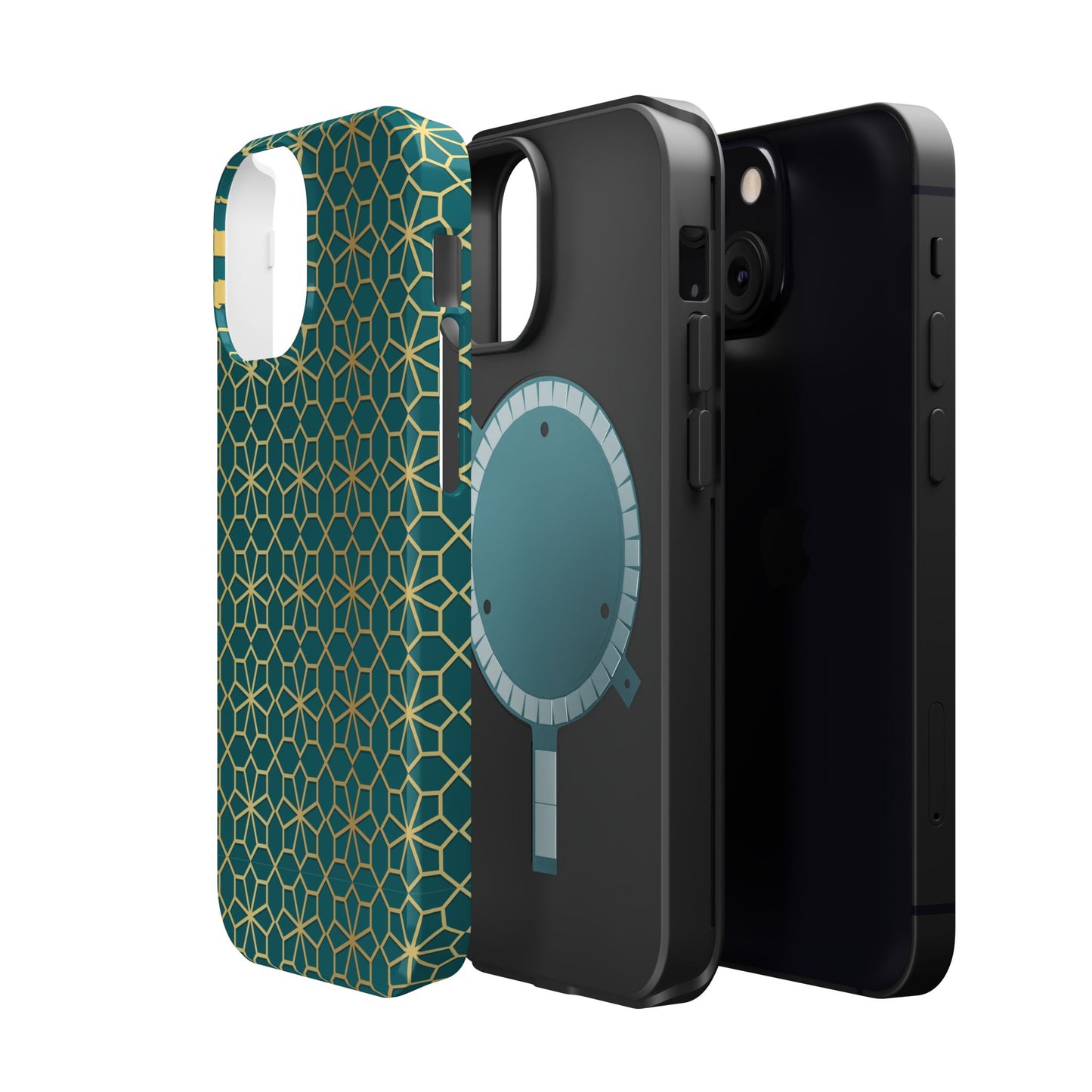 Gold and Green Flower Design - Iphone Magnetic Tough Case