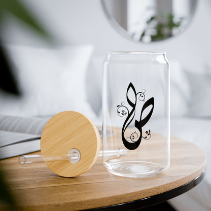 Arabic Letter “Saad”  "ص" Monogram Sipper Glass, 16oz | Eco-Friendly Beverage Container | Perfect for Home, picnics, Gifts, and Parties