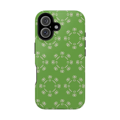 Palm Trees and coffee cups Geometric circle  Design - Iphone Magnetic Tough Case