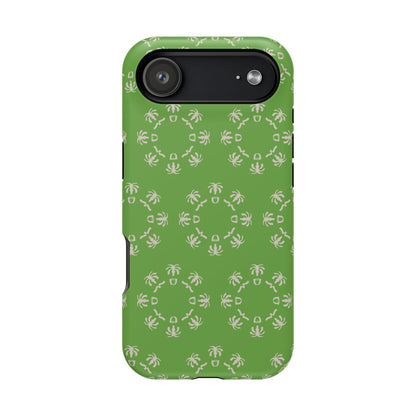 Palm Trees and coffee cups Geometric circle  Design - Iphone Magnetic Tough Case