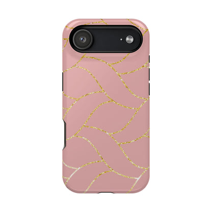 Pink and Gold Geometric  Design - Iphone Magnetic Tough Case