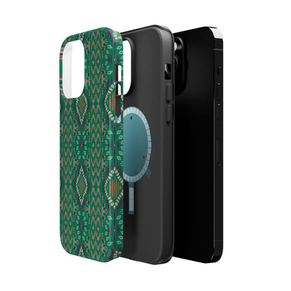 Emerald Green  Geometric Design Iphone Magnetic Tough Case