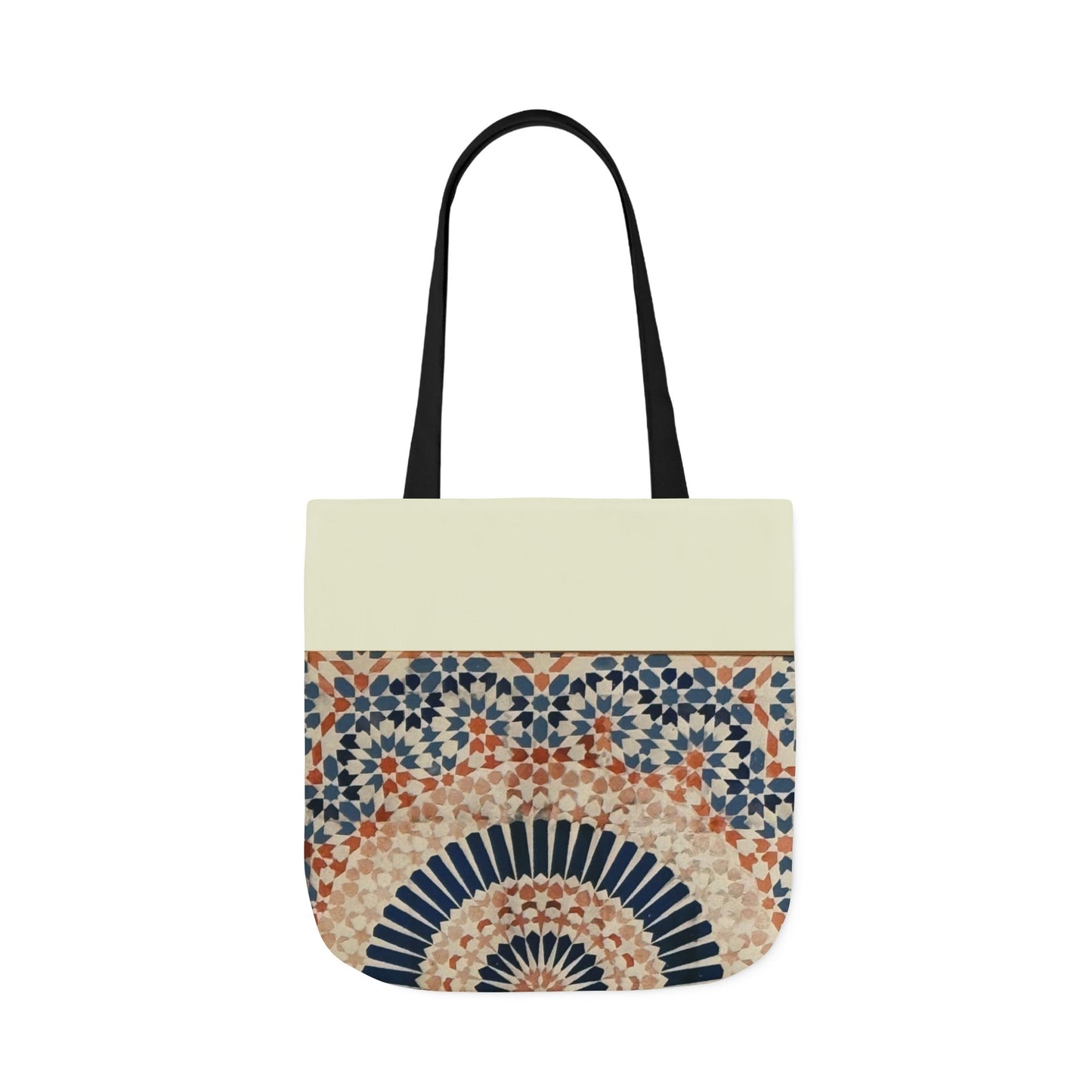 Moroccan Design Tote Bag, 3-Color Straps