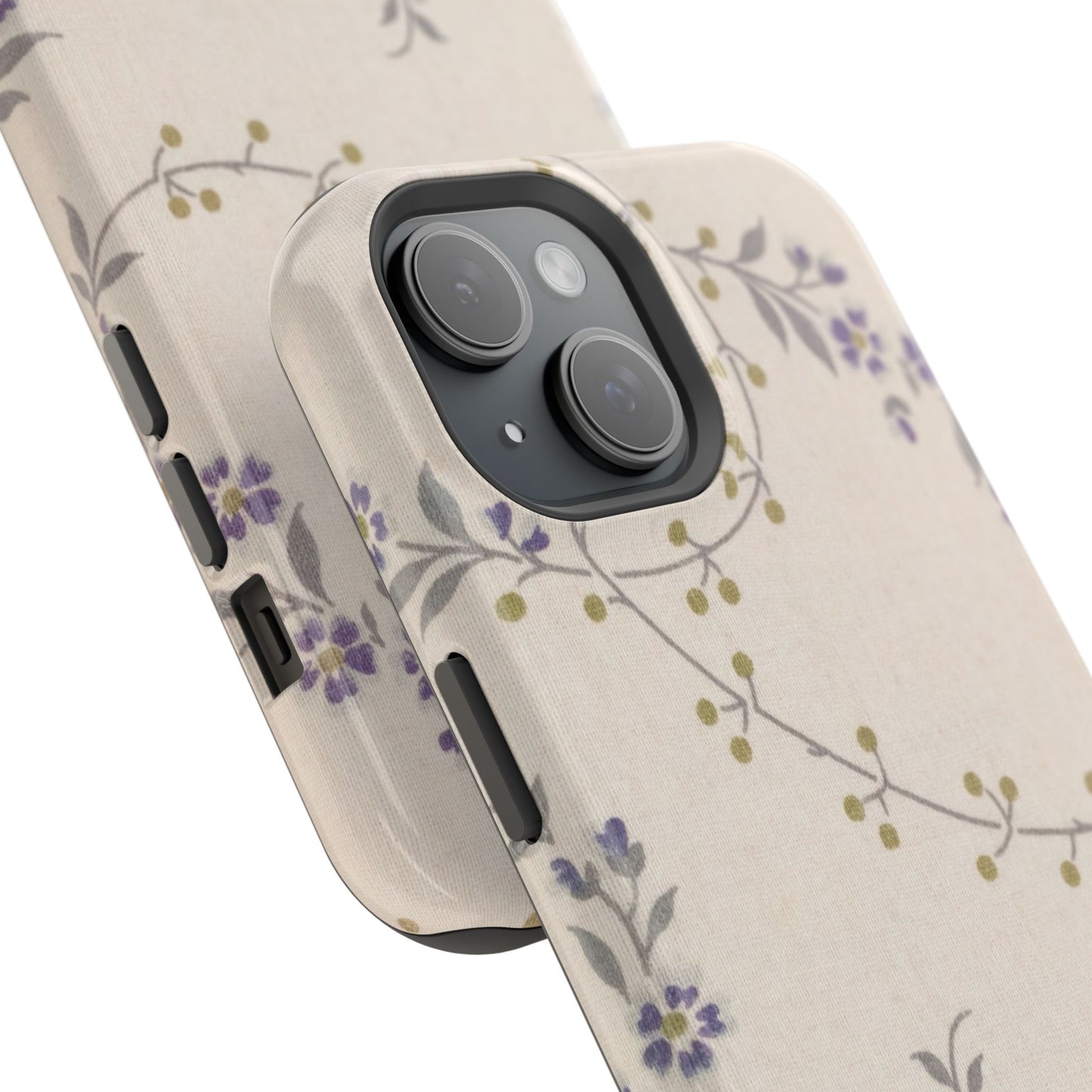 Purple Floral Design - Iphone Magnetic Tough Case