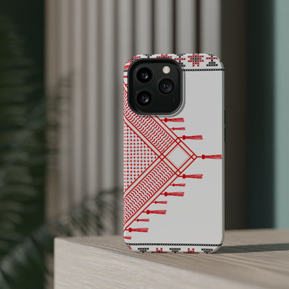 Red and White Hattah Design Iphone Magnetic Tough Case