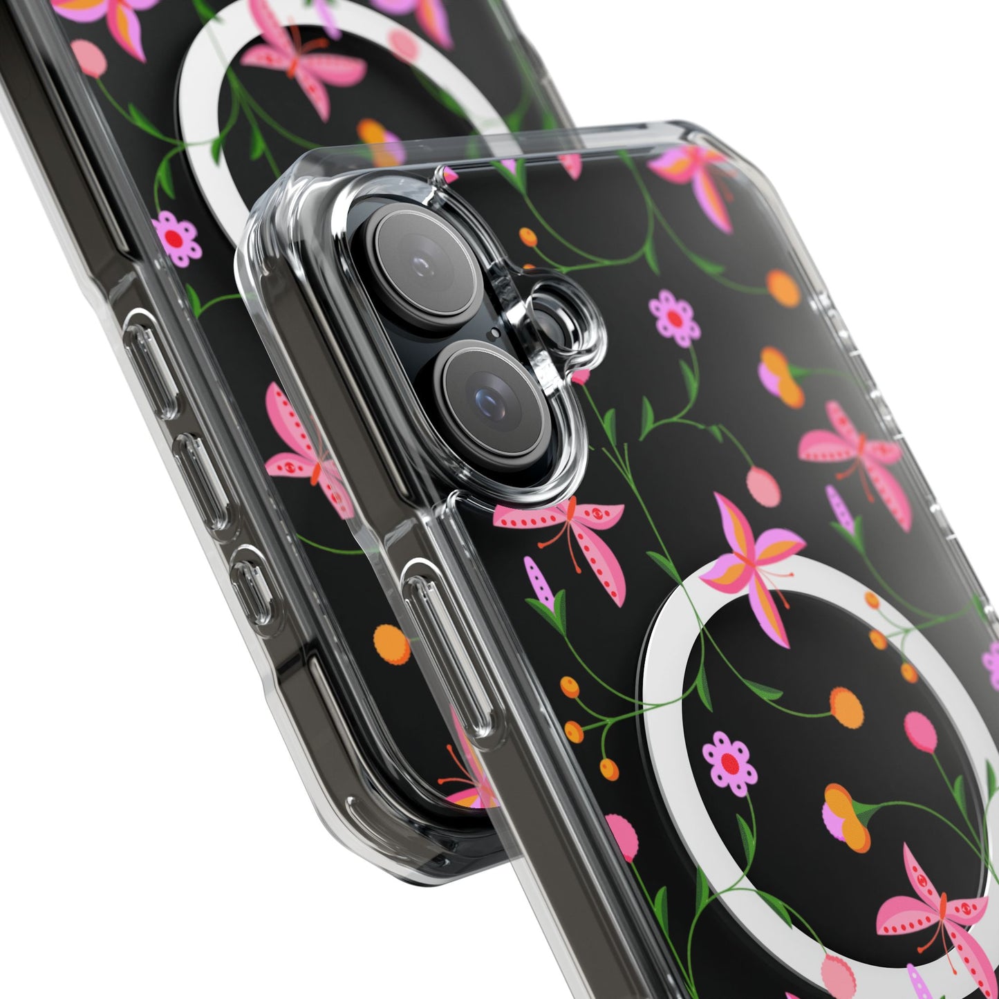 Pink Floral Garden  MagSafe Clear Phone Case
