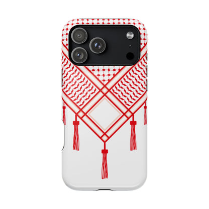 Red and White Shmagh Design Iphone Magnetic Tough Case