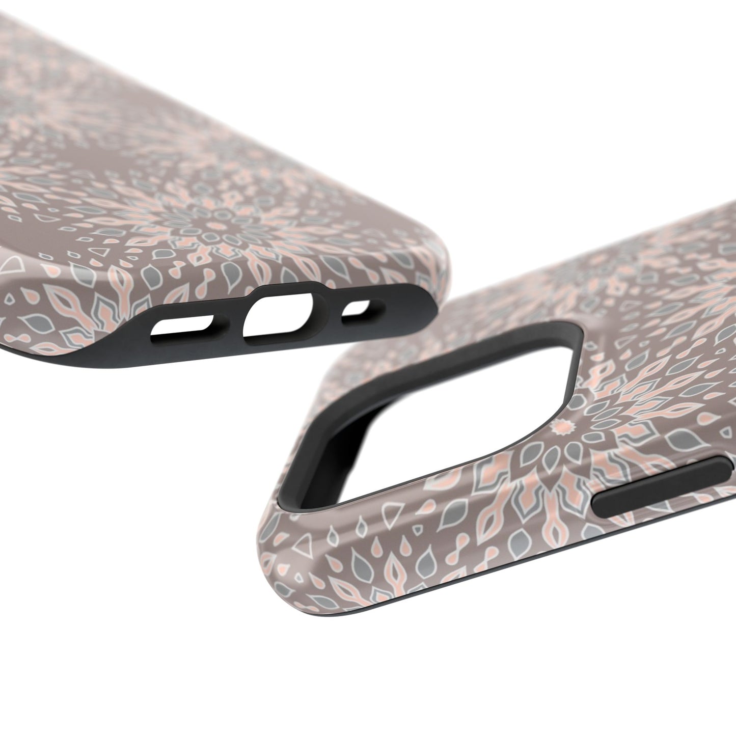 Beige Floral Design - Iphone Magnetic Tough Case