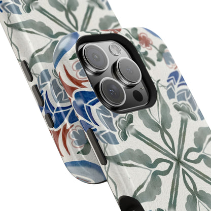 Blue flowers Iphone Magnetic Tough Cases