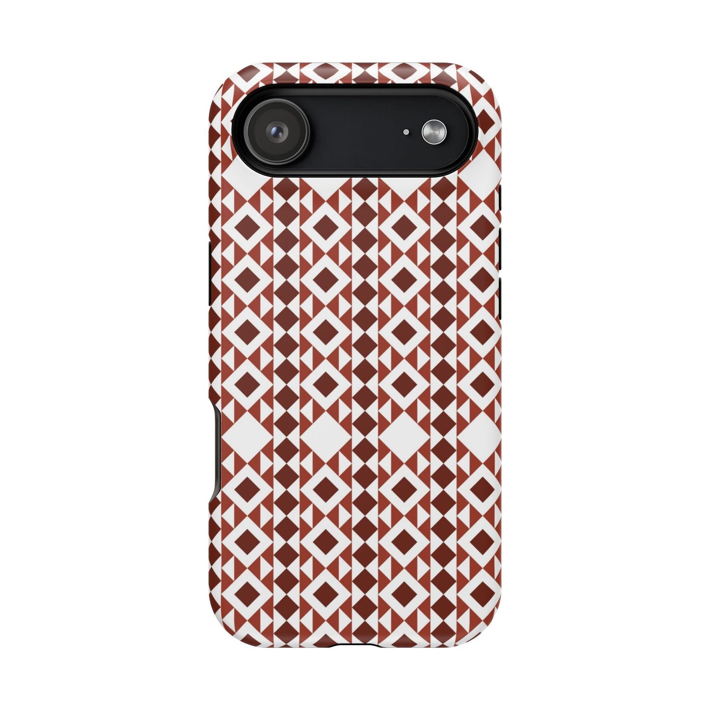 Red and White geometric Design Iphone Magnetic Tough Case
