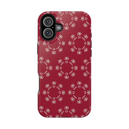 Palm Trees and coffee cups Geometric circle  Design - Iphone Magnetic Tough Case