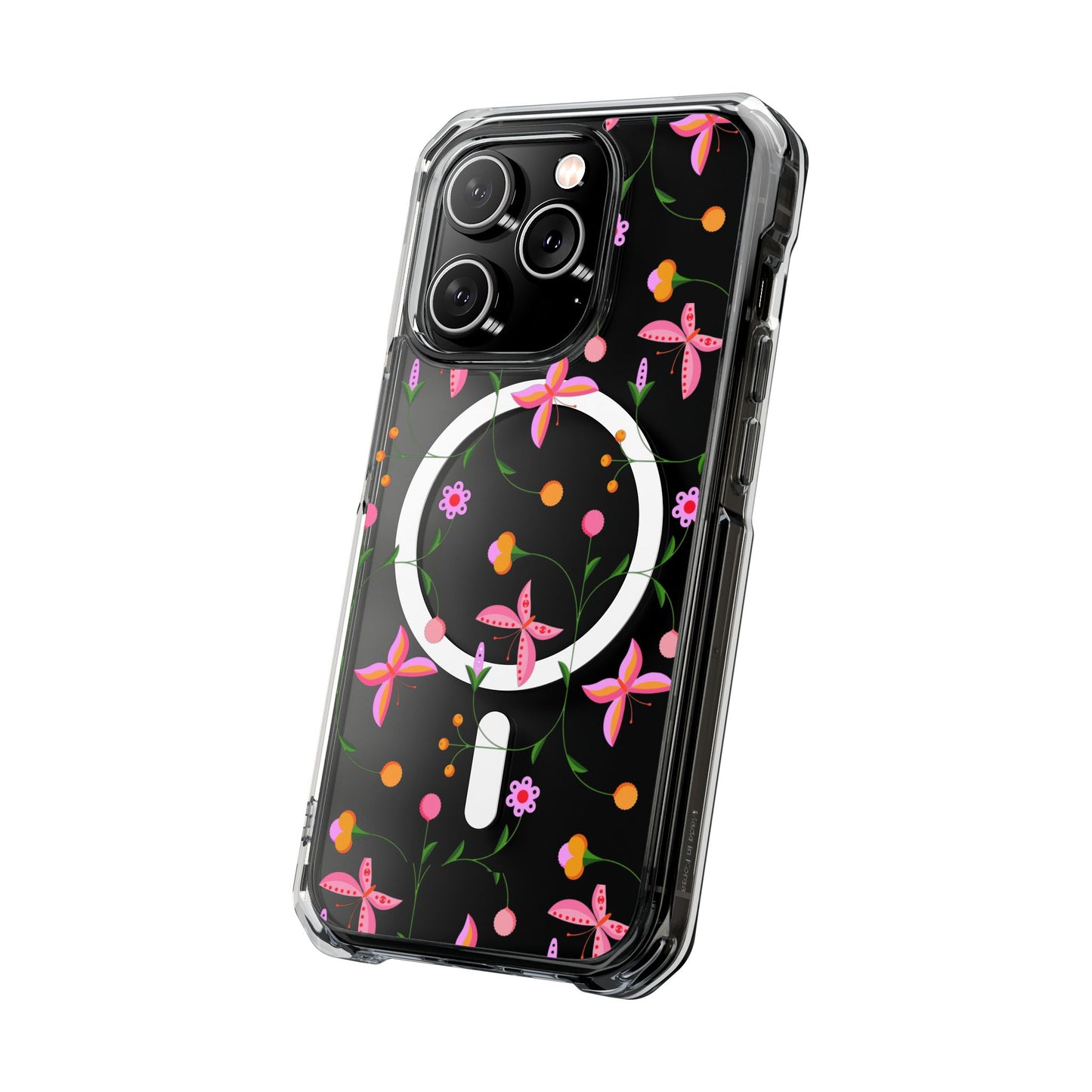 Pink Floral Garden  MagSafe Clear Phone Case
