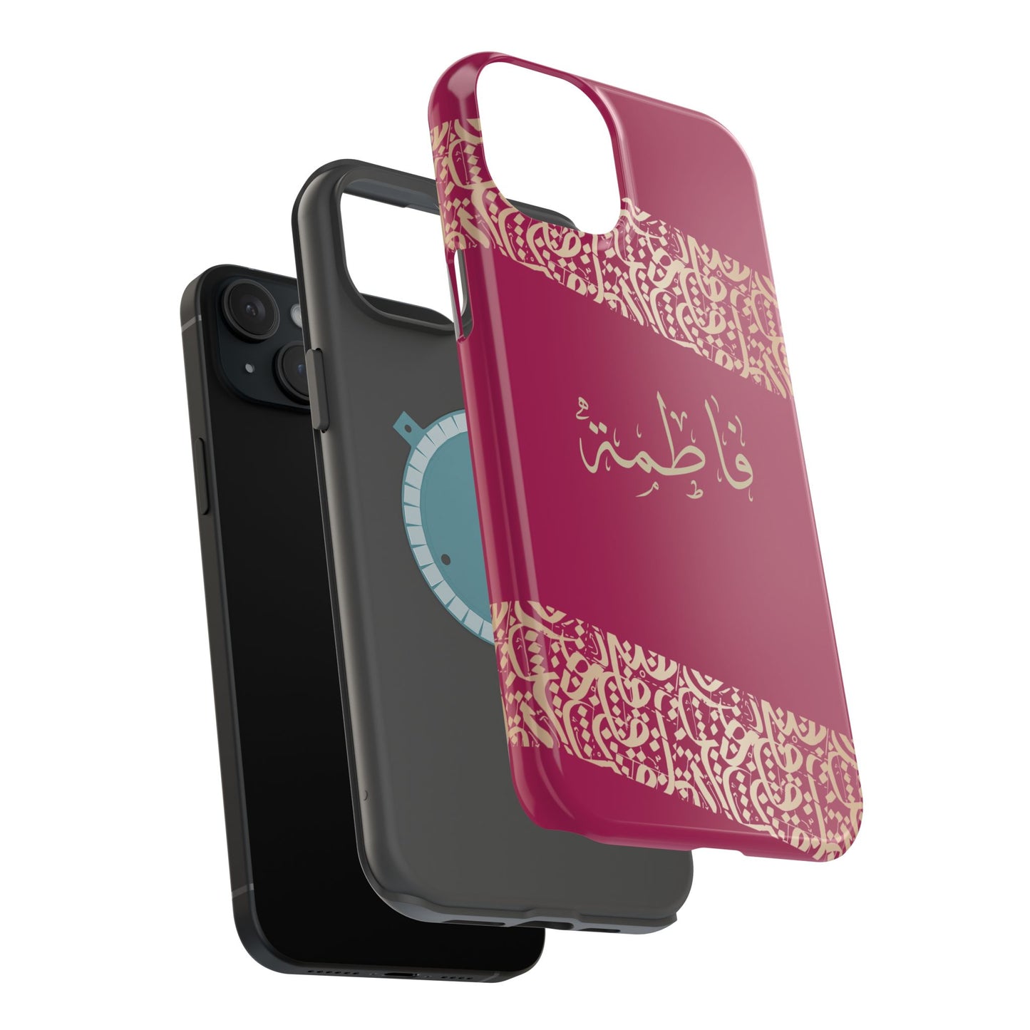 Personalized Arabic Calligraphy - Iphone Magnetic Impact-Resistant Phone Case - Pink and Gold Design