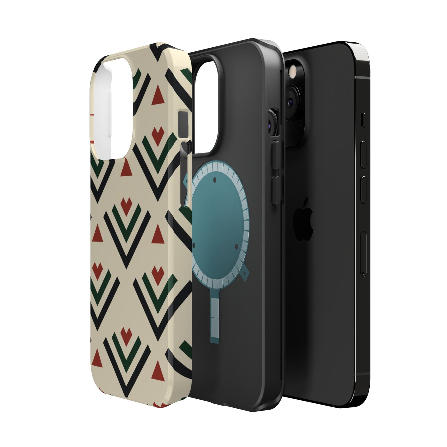 Red Black Green Geometric Design Iphone Magnetic Tough Case