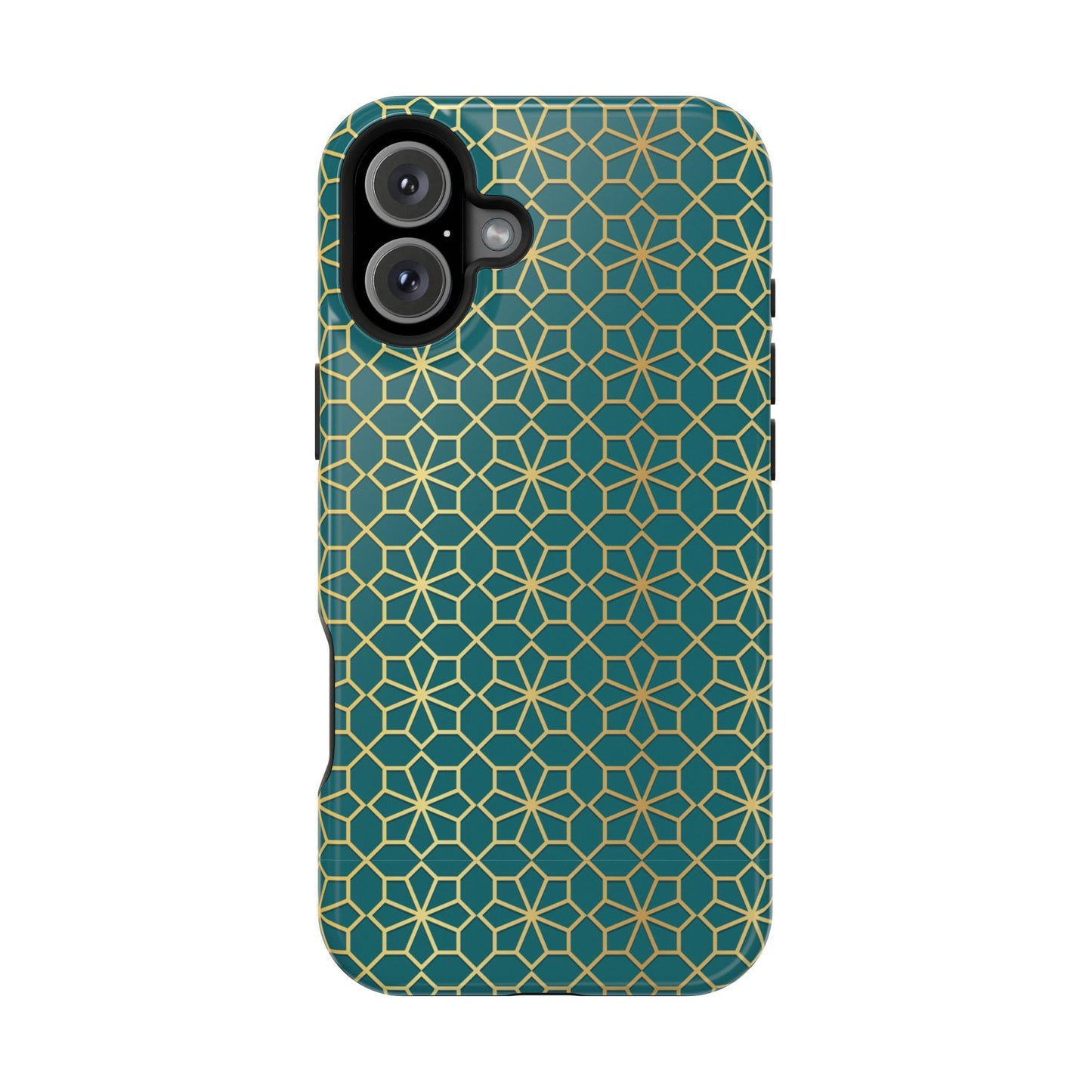 Gold and Green Flower Design - Iphone Magnetic Tough Case