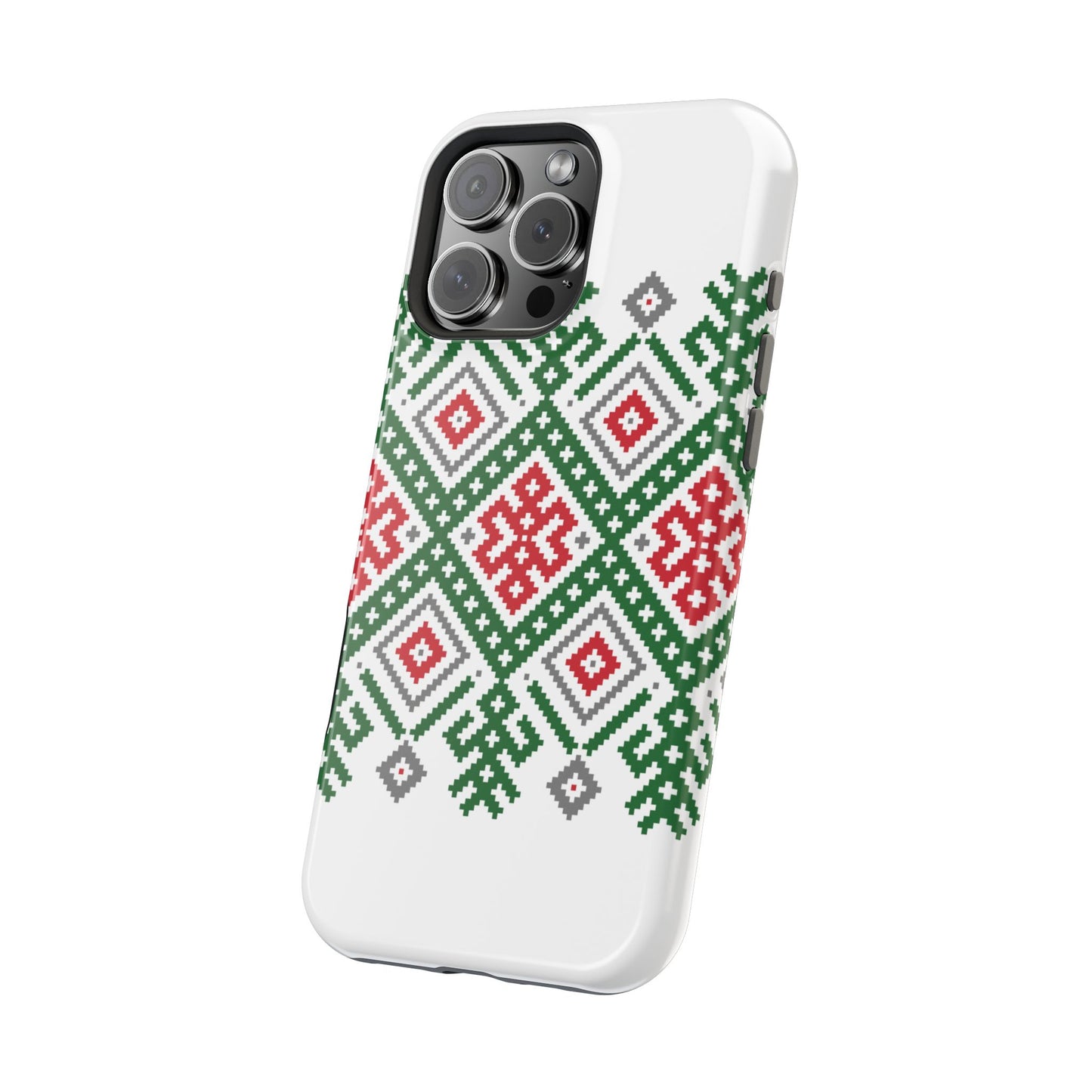 Red white Green and Black  Geometric Design Iphone Magnetic Tough Case