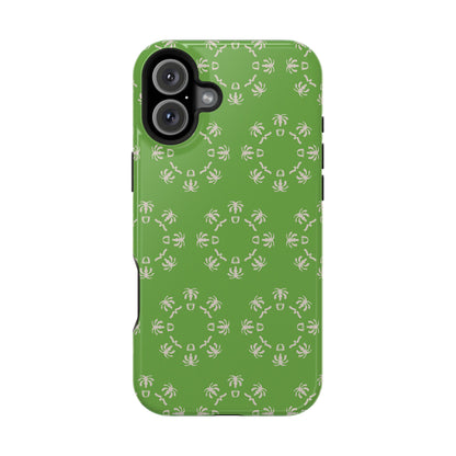Palm Trees and coffee cups Geometric circle  Design - Iphone Magnetic Tough Case