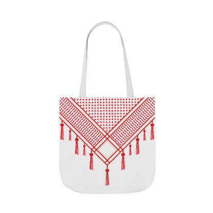 Red and White Shmagh Design Tote Bag