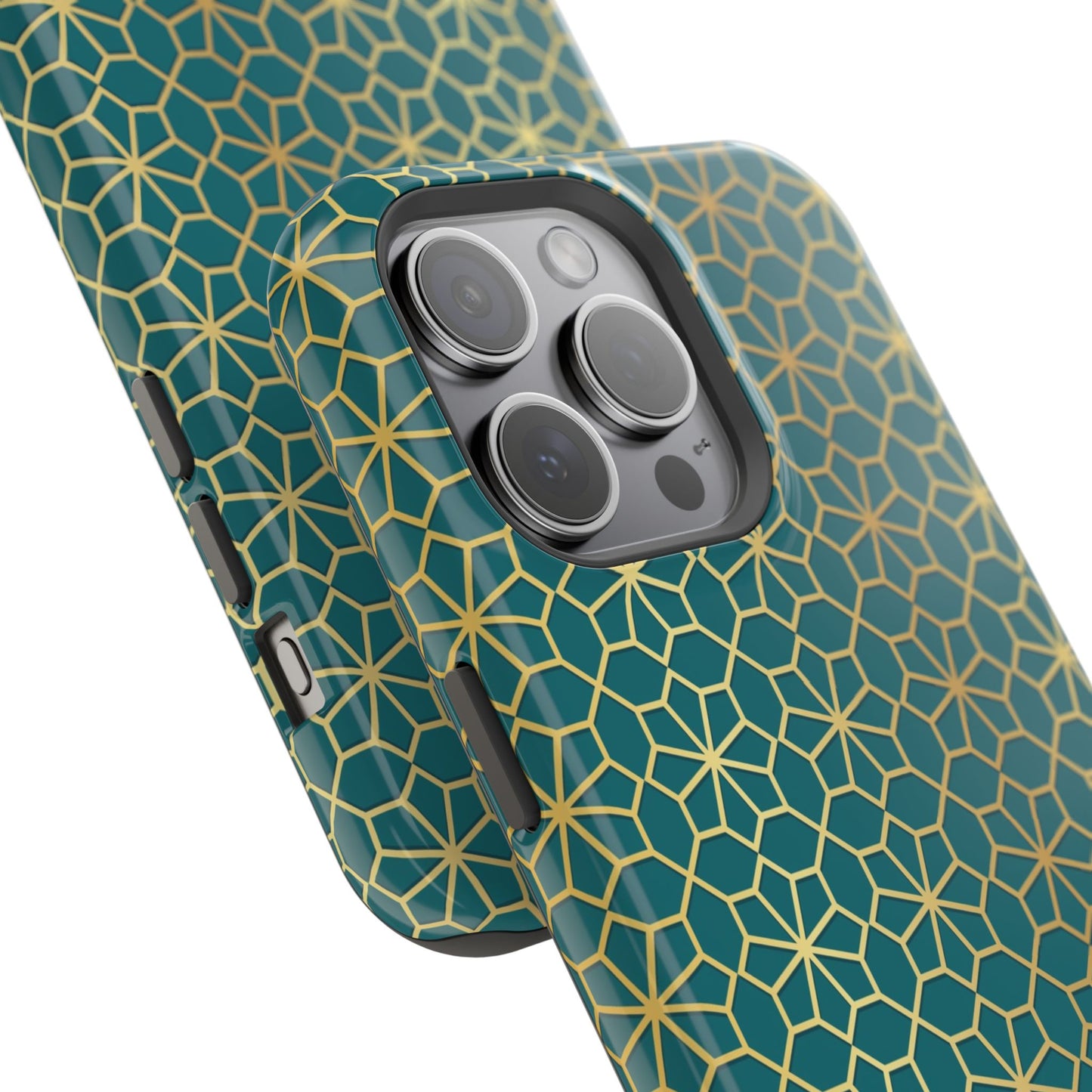 Gold and Green Flower Design - Iphone Magnetic Tough Case