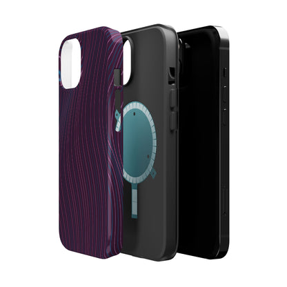 Purple Line Pattern  Design - Iphone Magnetic Tough Case