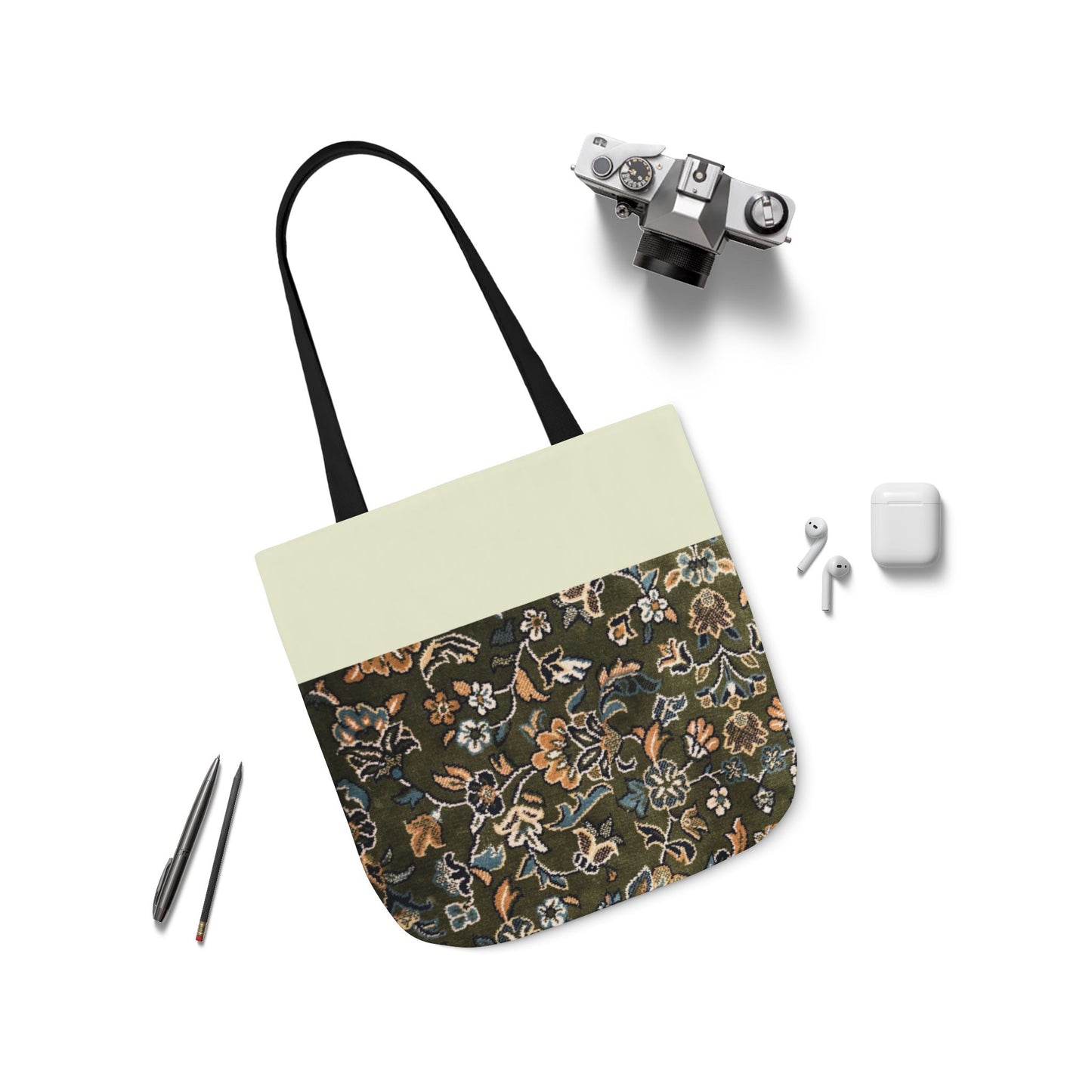 Rawdah Canvas Tote Bag, 3-Color Straps