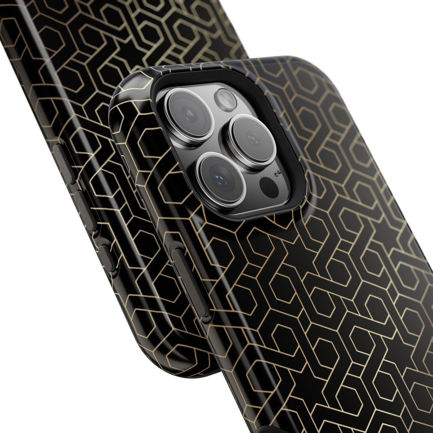 Black and Gold ⭐️ Geometric Design Iphone Magnetic Tough Case