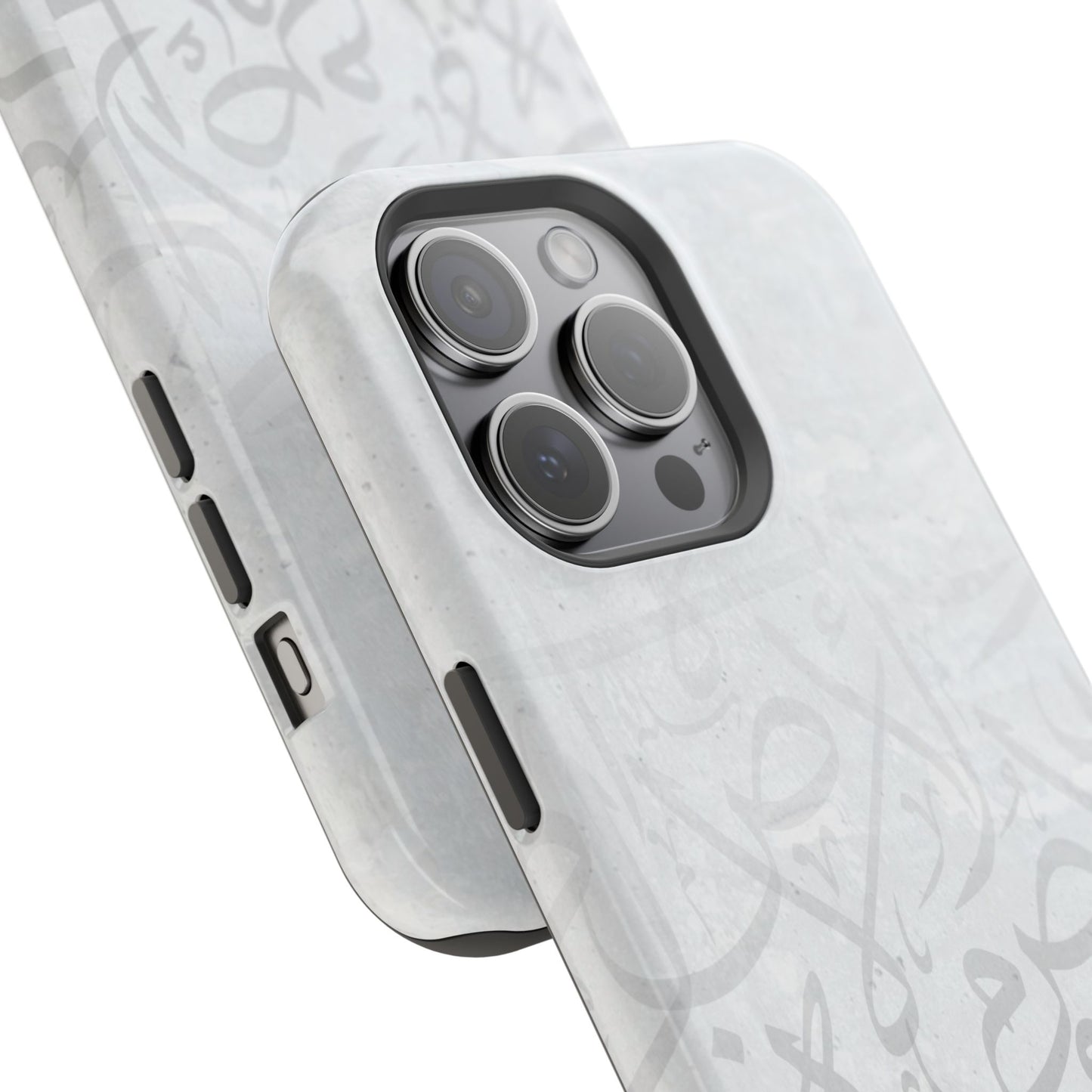 Arabic White and Grey Calligraphy Faded  Design - Iphone Magnetic Tough Case
