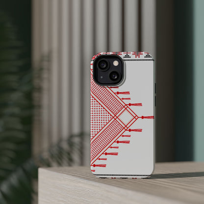 Red and White Hattah Design Iphone Magnetic Tough Case