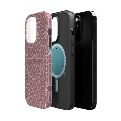 Pink Flower 🌸 Geometric Design Iphone Magnetic Tough Case