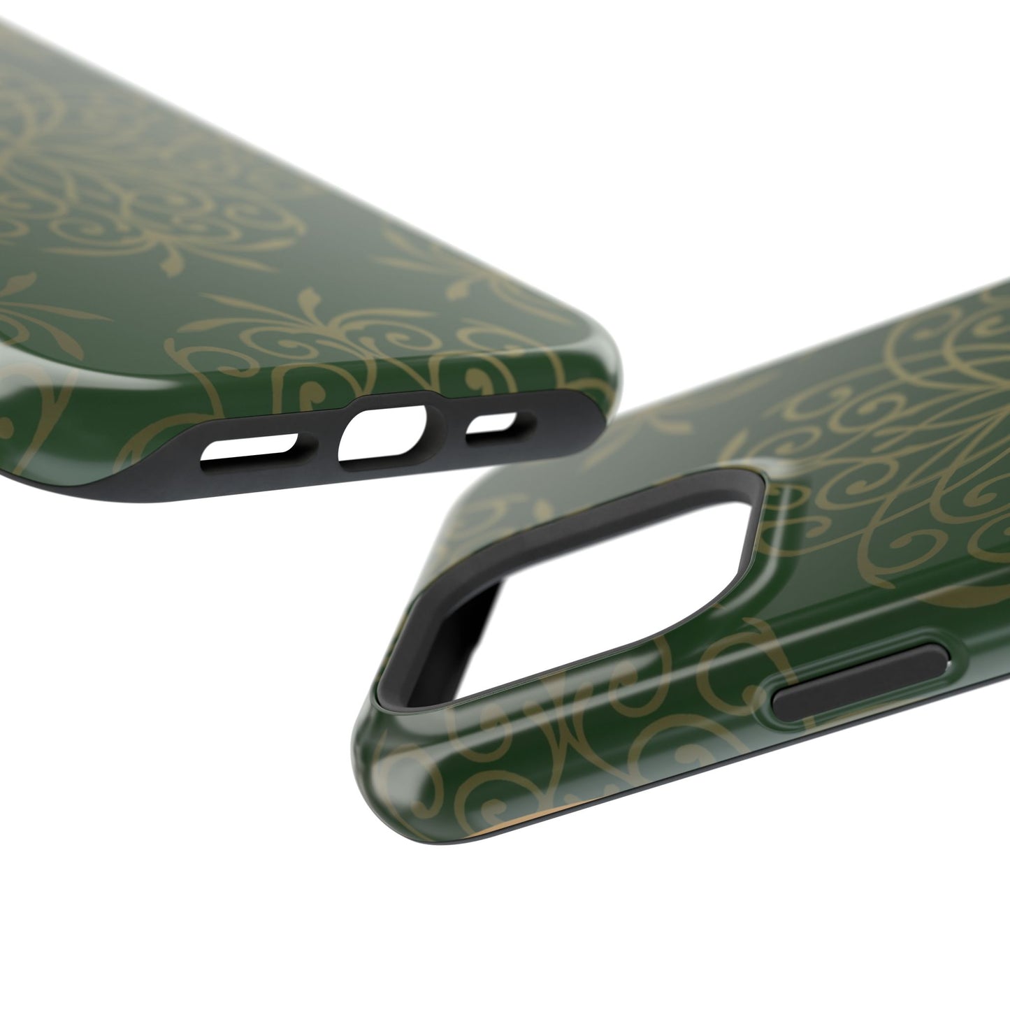 Gold and Green Flowery Design - Iphone Magnetic Tough Case