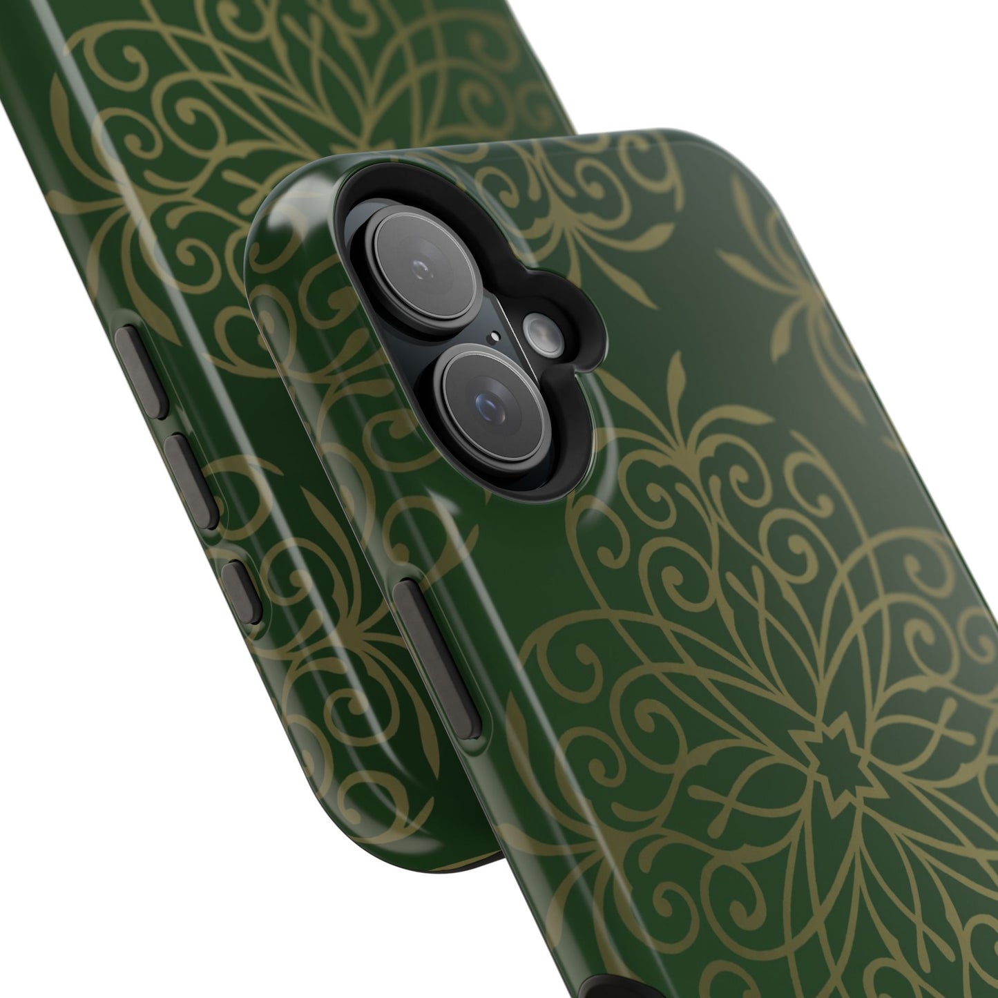 Gold and Green Flowery Design - Iphone Magnetic Tough Case