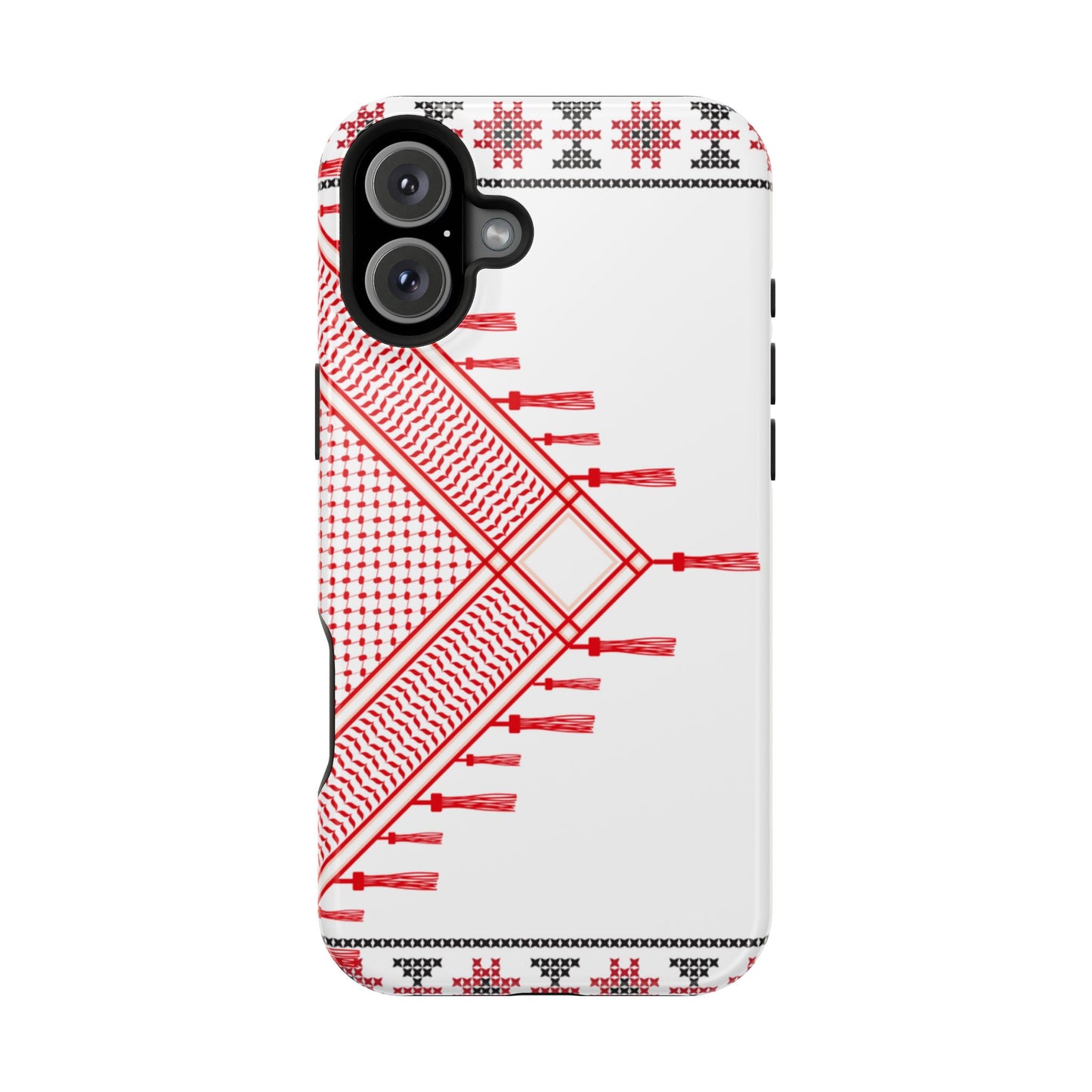 Red and White Hattah Design Iphone Magnetic Tough Case