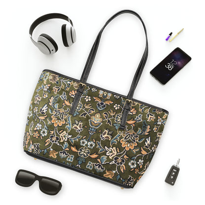 Rawdah Carpet Pattern Leather Shoulder Bag