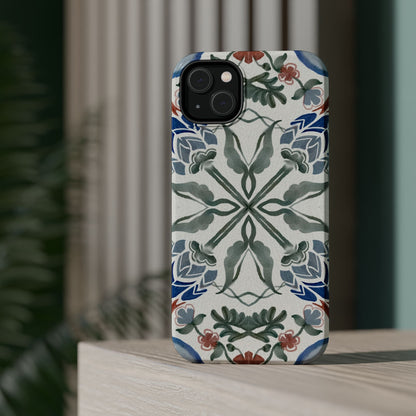 Blue flowers Iphone Magnetic Tough Cases